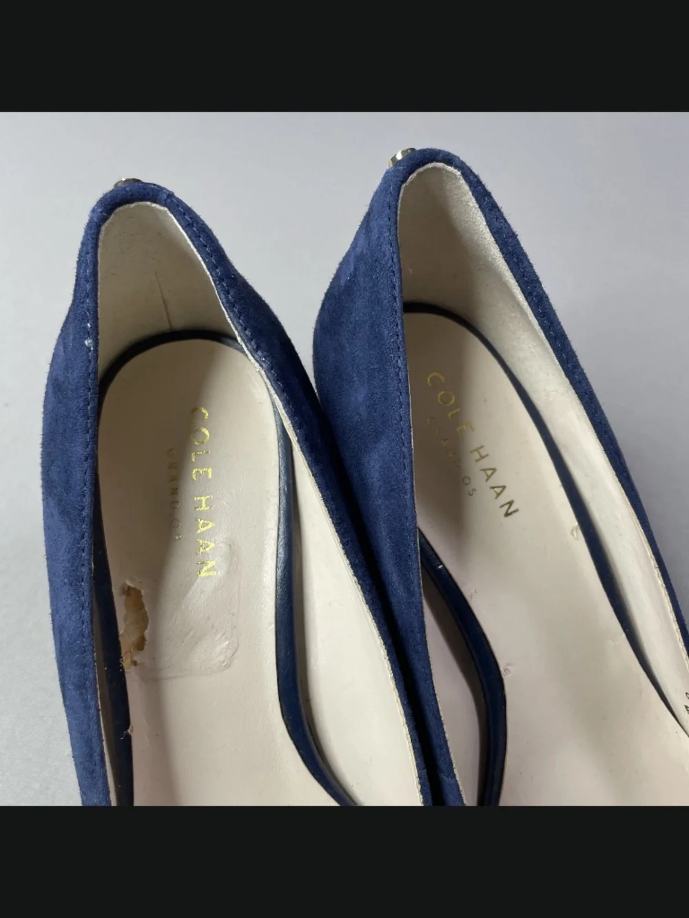 Cole Haan Shoes Womens 6.5 blue suede wedge heels grand os designer cocktail